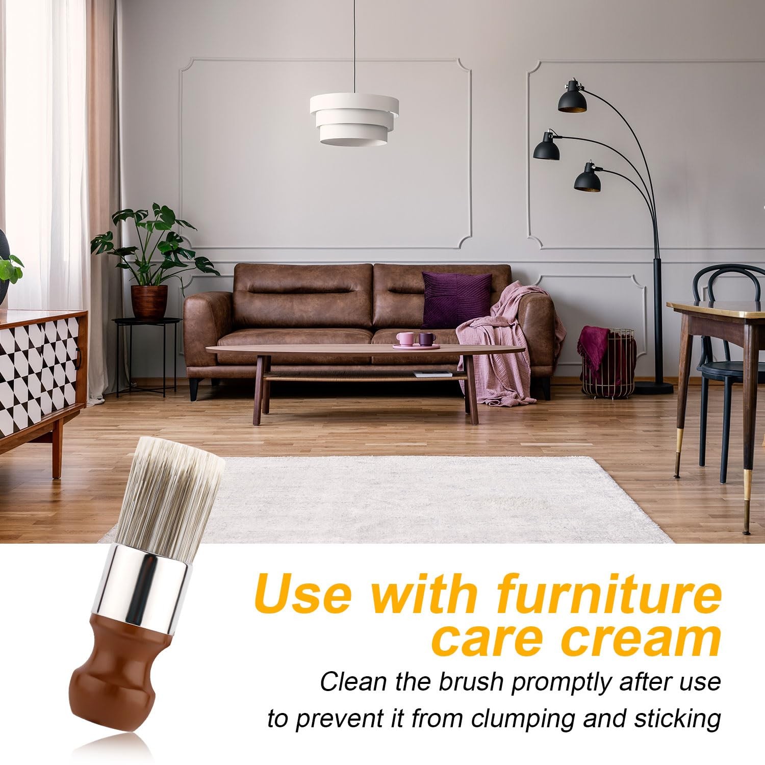 Salve Brush for Furniture, Wood Furniture Brush with Comfortable Handle Durab…