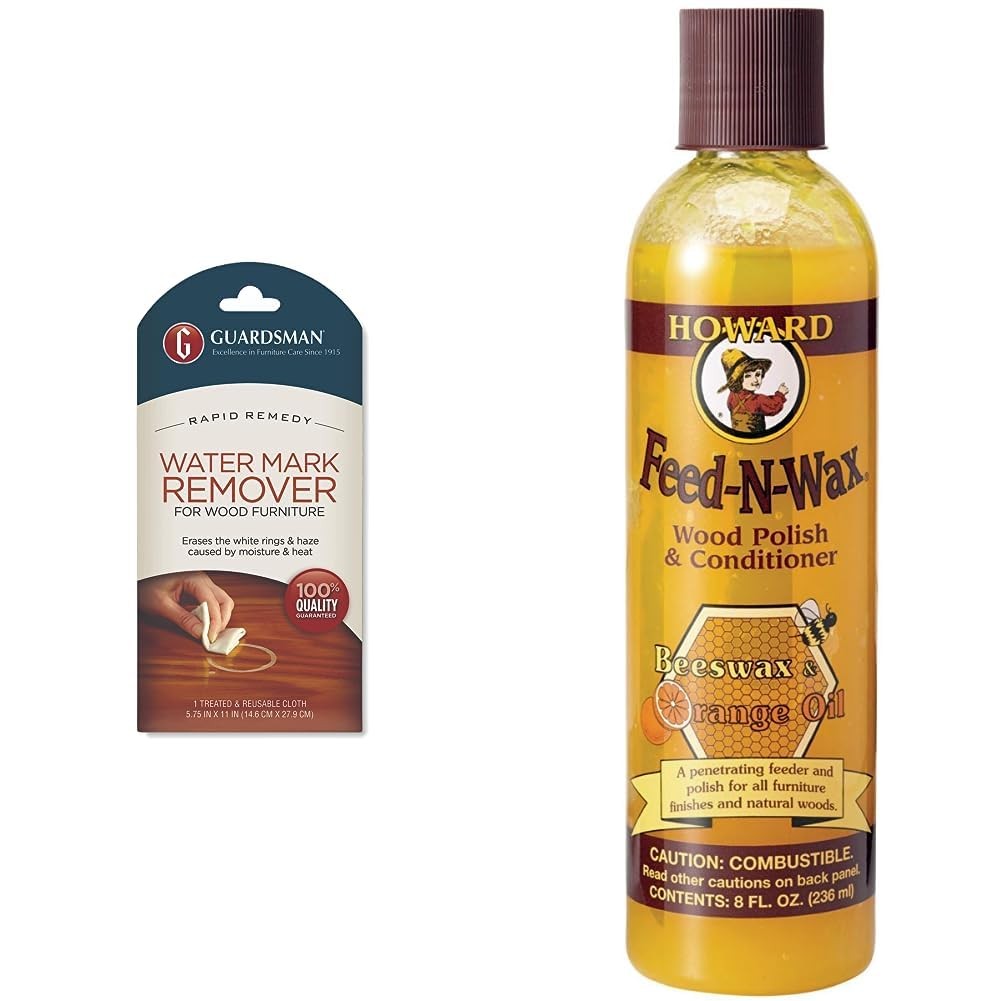 Guardsman Reusable Water Mark Remover Cloth | Wood Cleaner + 2 Piece Set