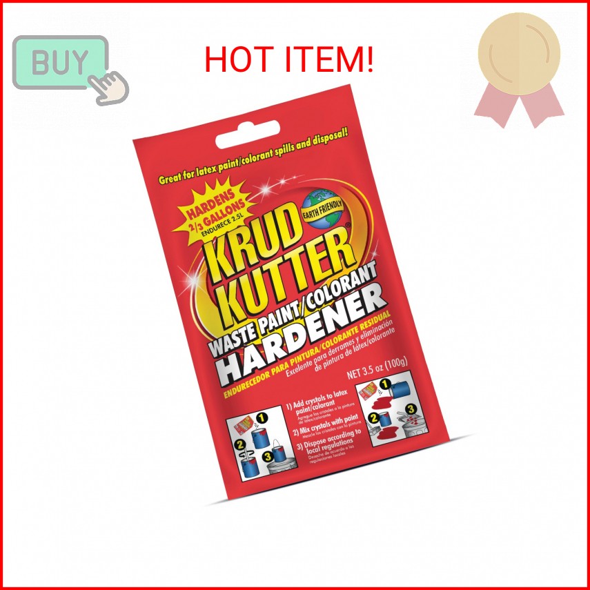 Krud Kutter Waste Paint Hardener, 3.5 oz, Odorless Paint and Colorant Solidifier
