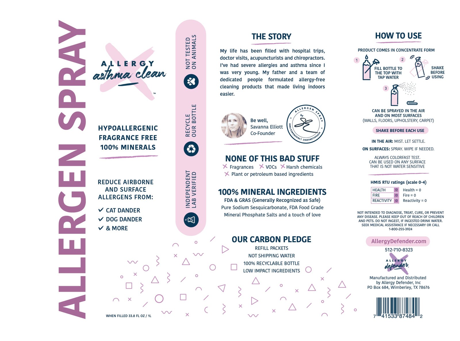 Allergen Spray, Pets, Dust Allergies & More, Air & Surface, Just Add Water, B…