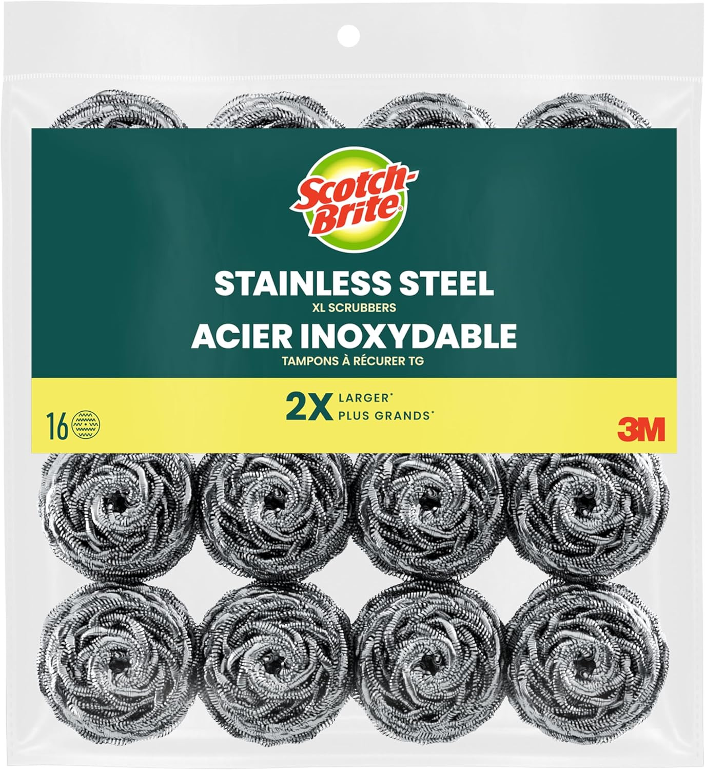 Stainless Steel Scrubbers – 3-Pack for Dishes, Kitchen & Household Cleaning