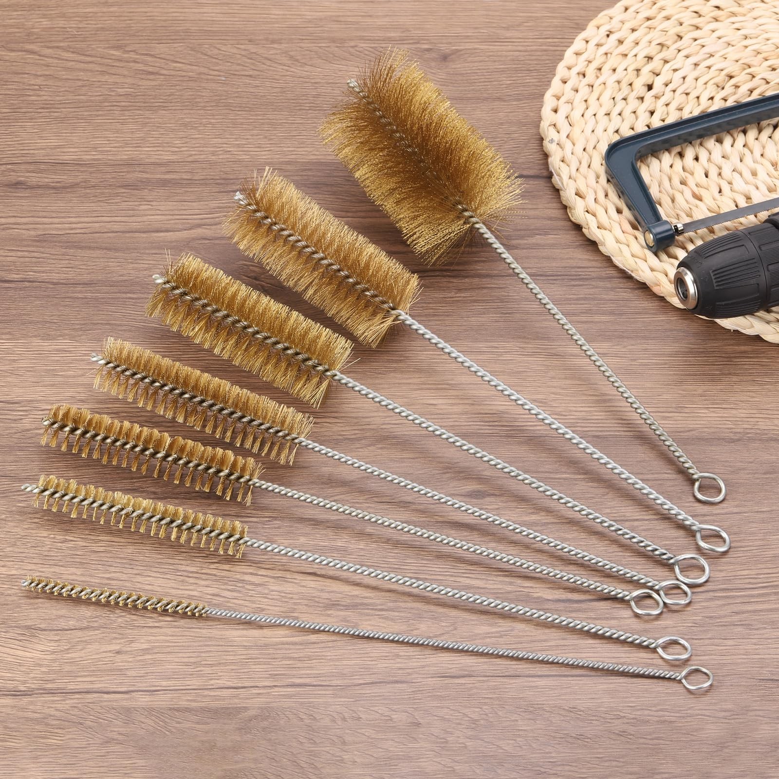 12″ Wire Tube Brush, 6Pcs 1″ Diameter Brass Wire Tube Brush Pipe Cleaning Sup…