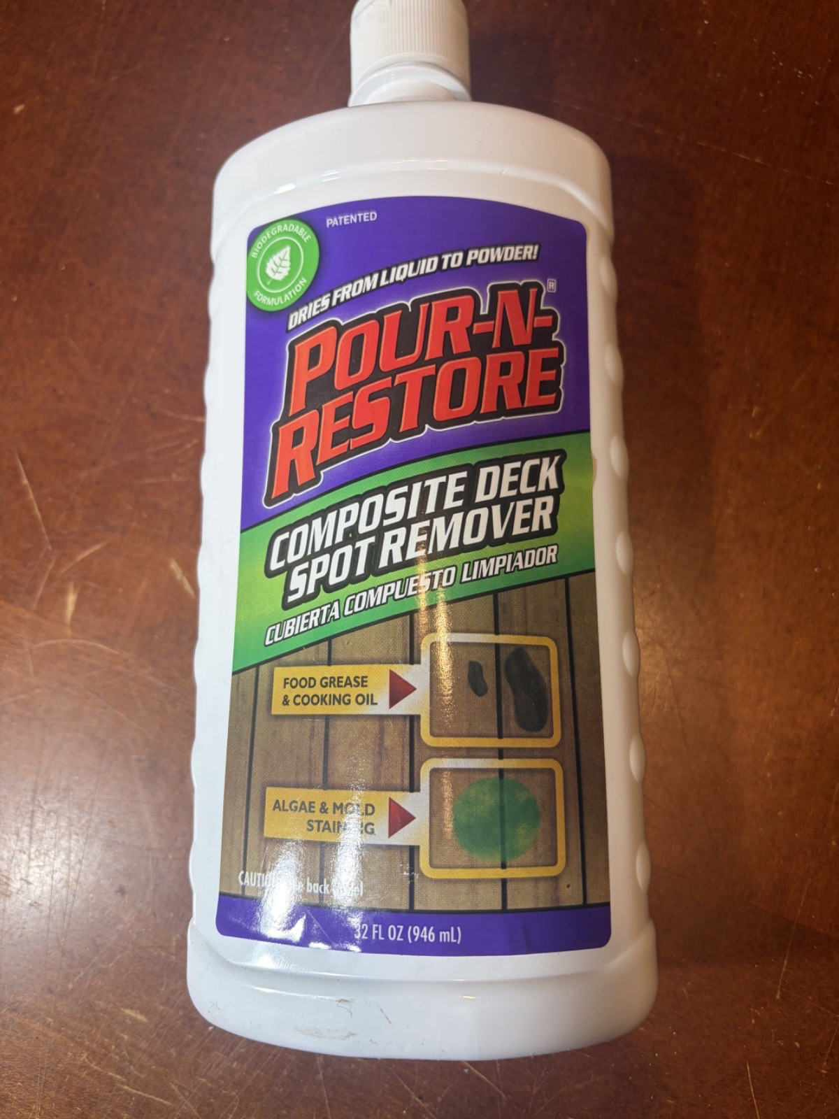 32 oz Pour-N-Restore COMPOSITE Deck Spot Remover Oil Grease Mold STAIN REMOVER