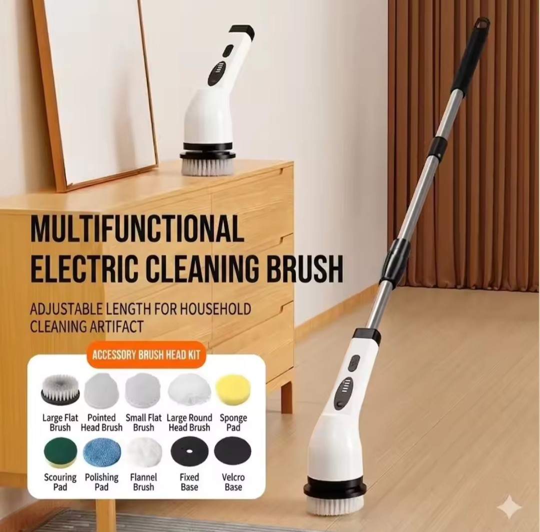 9 IN 1 Electric Spin Scrubber Cordless Power Cleaning Brush Rechargeable cleaner