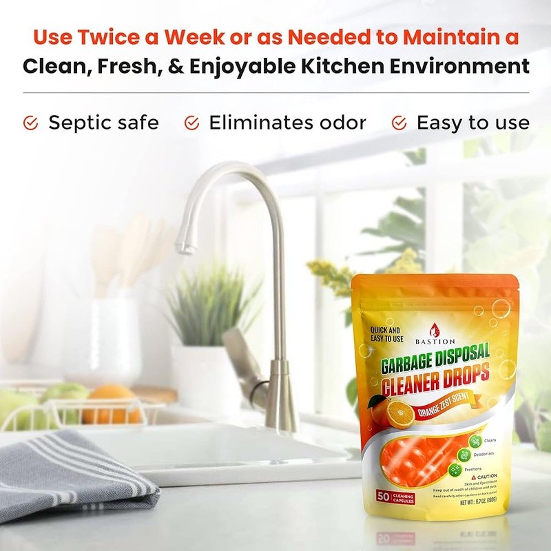 50 Garbage Disposal Cleaning Drops Zest D-Limonene Natural Fresh Odor Remover US