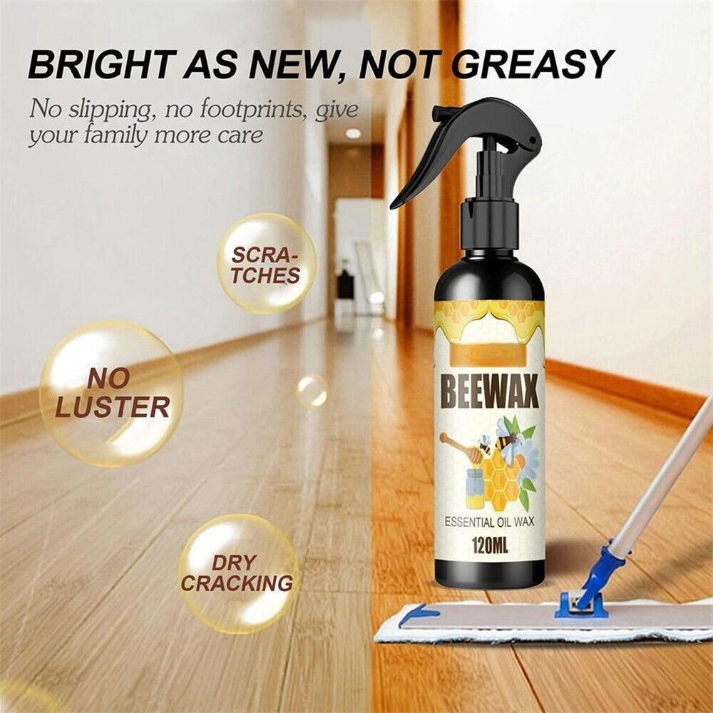 Beeswax Multi-Surface Floor Polish Spray, Waterproof Anti-Crack Home Care