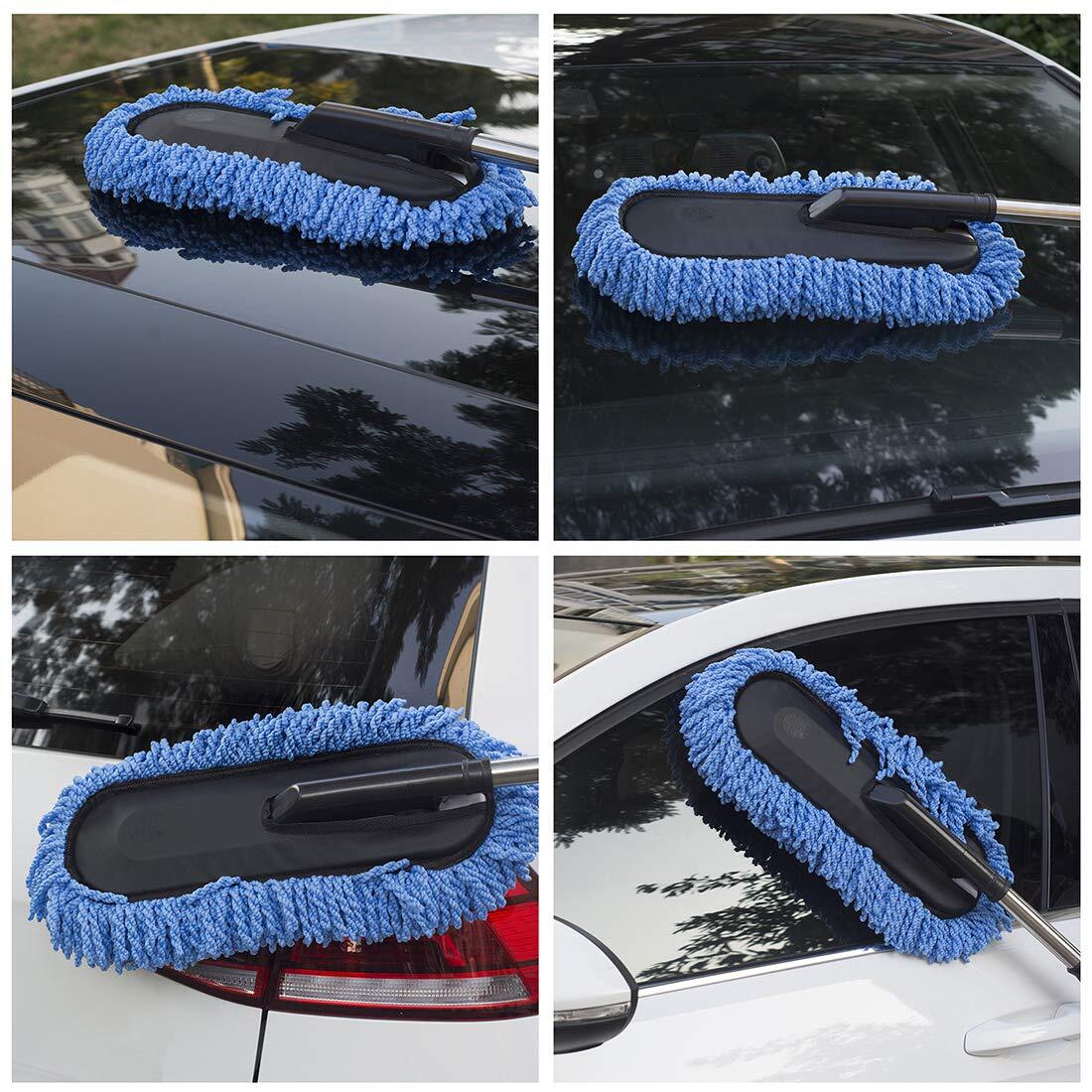 3 Pack Microfiber Car Duster Exterior Scratch Free Extendable Handle Interior