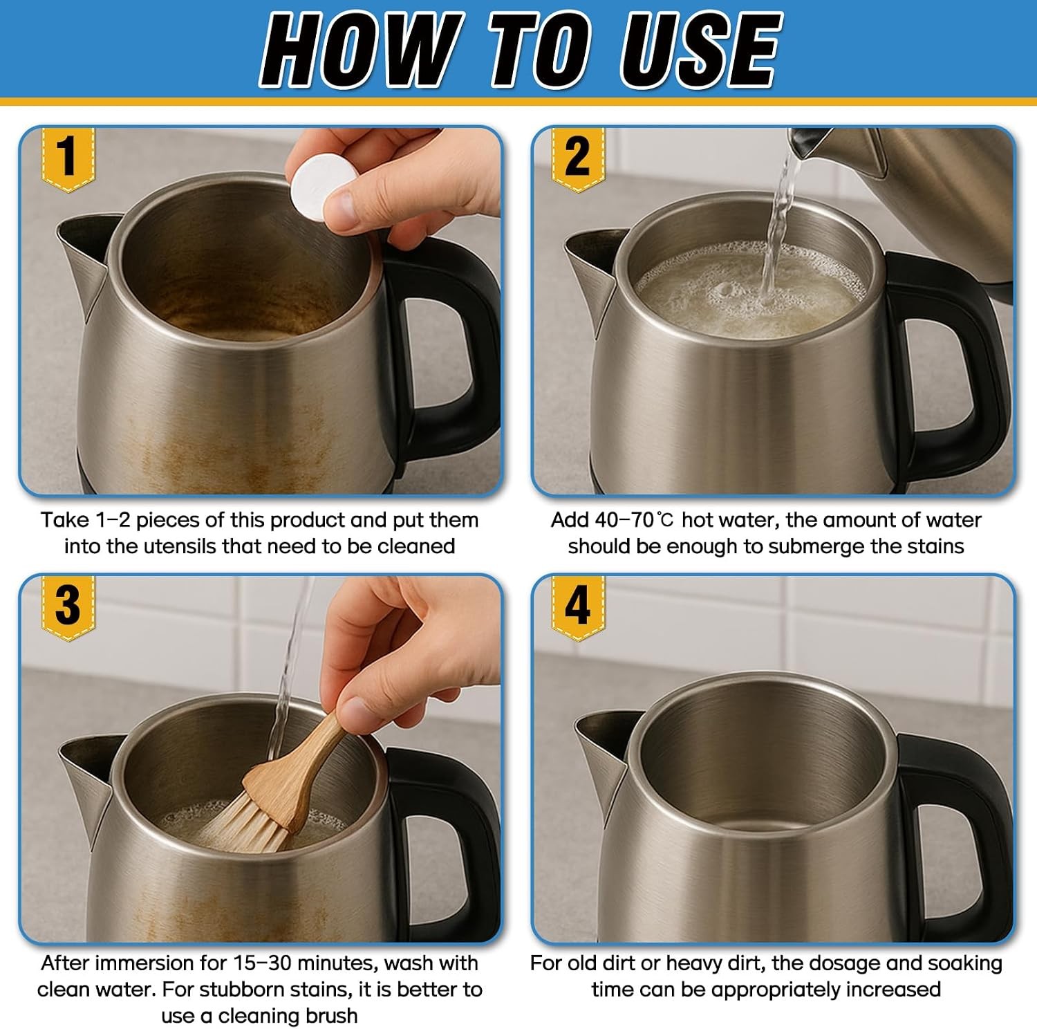 Kettle Descaler Tablet 36 Packs, Powerful Limescale Remover for Coffee Maker,