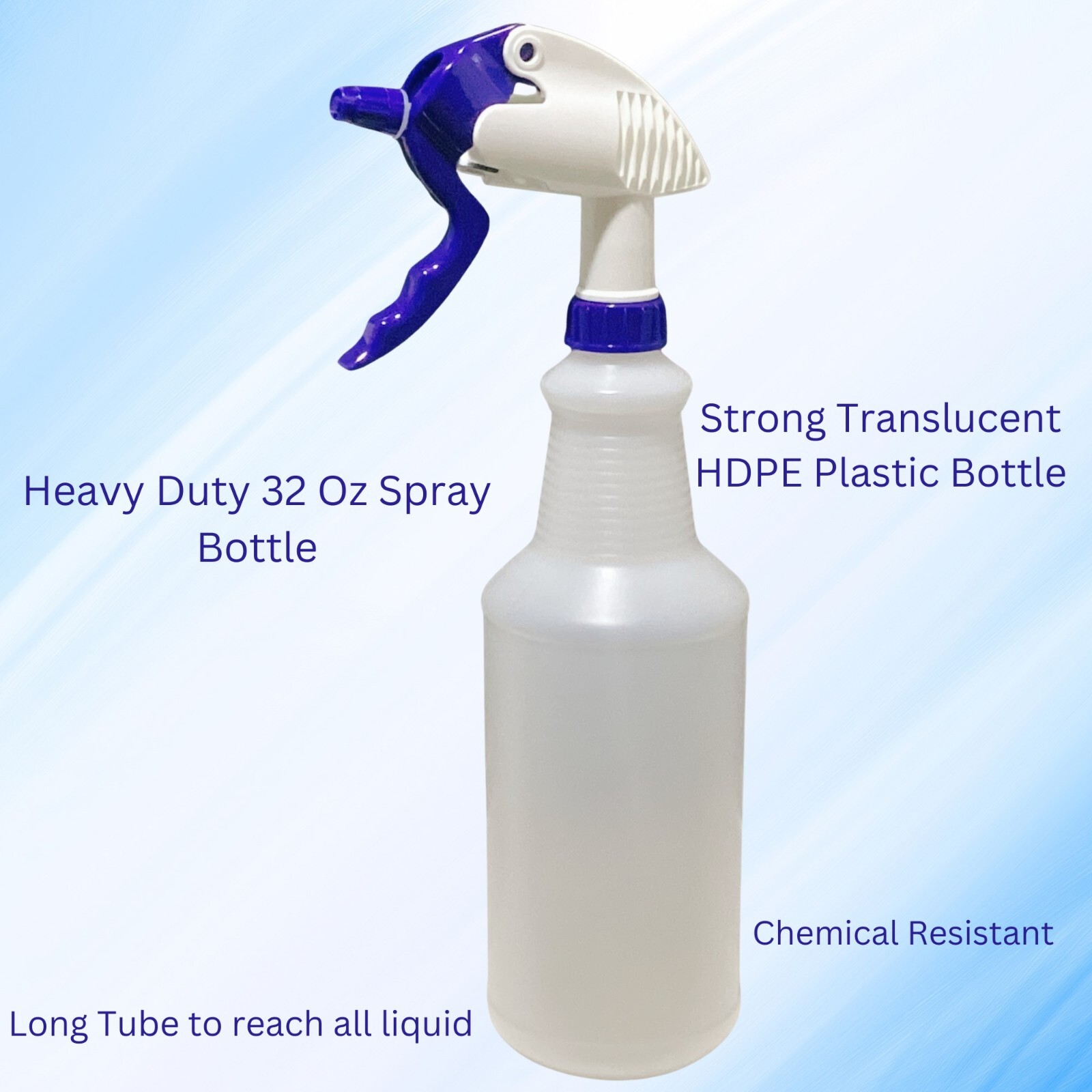 Plastic Spray Bottle Heavy Duty Commercial, 4PK 32 Oz Empty Spray Bottles