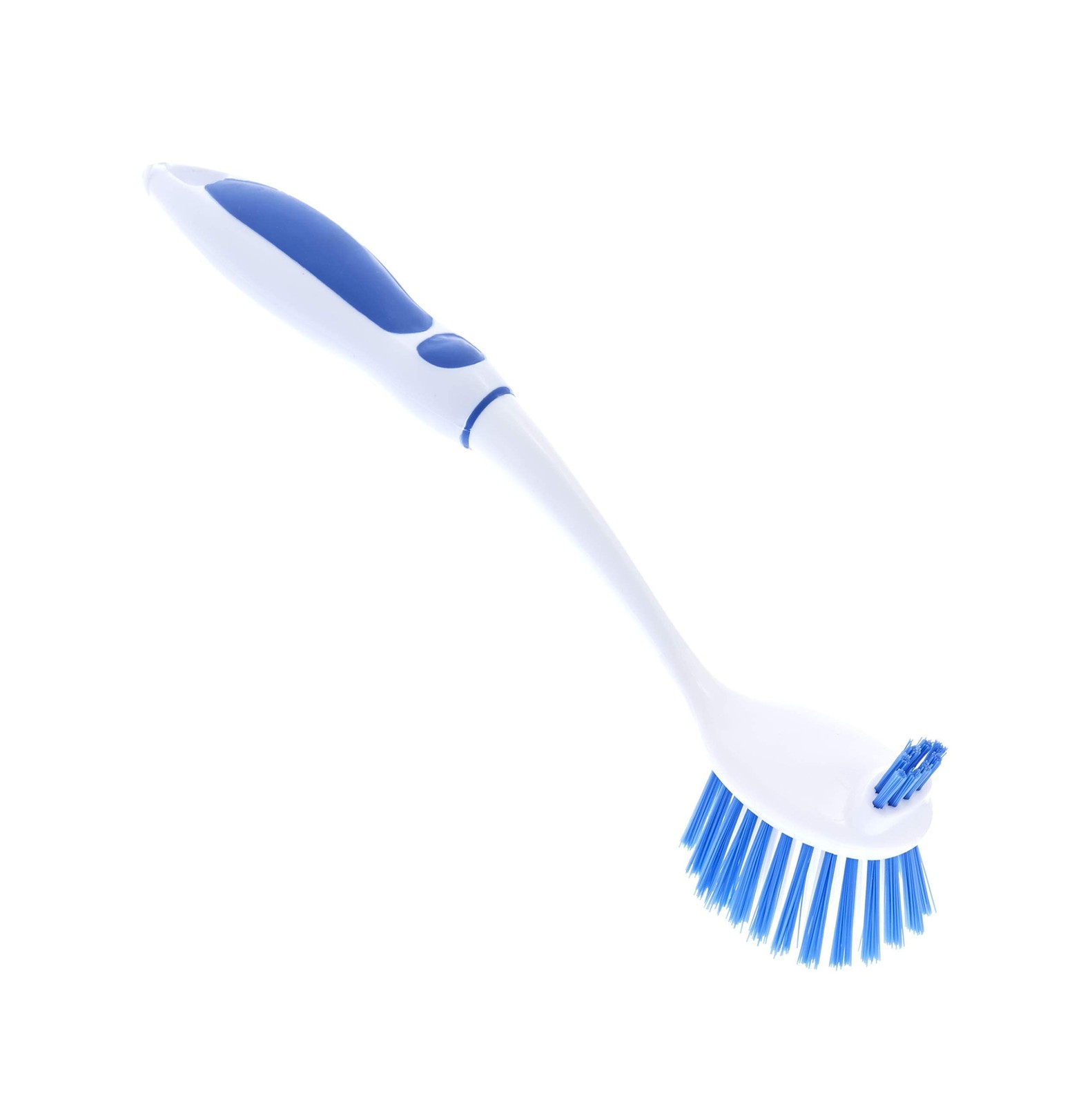 Dish Washing Scrubber Vegetable Brush Blue / White 2 Sided Bristles Long Handle