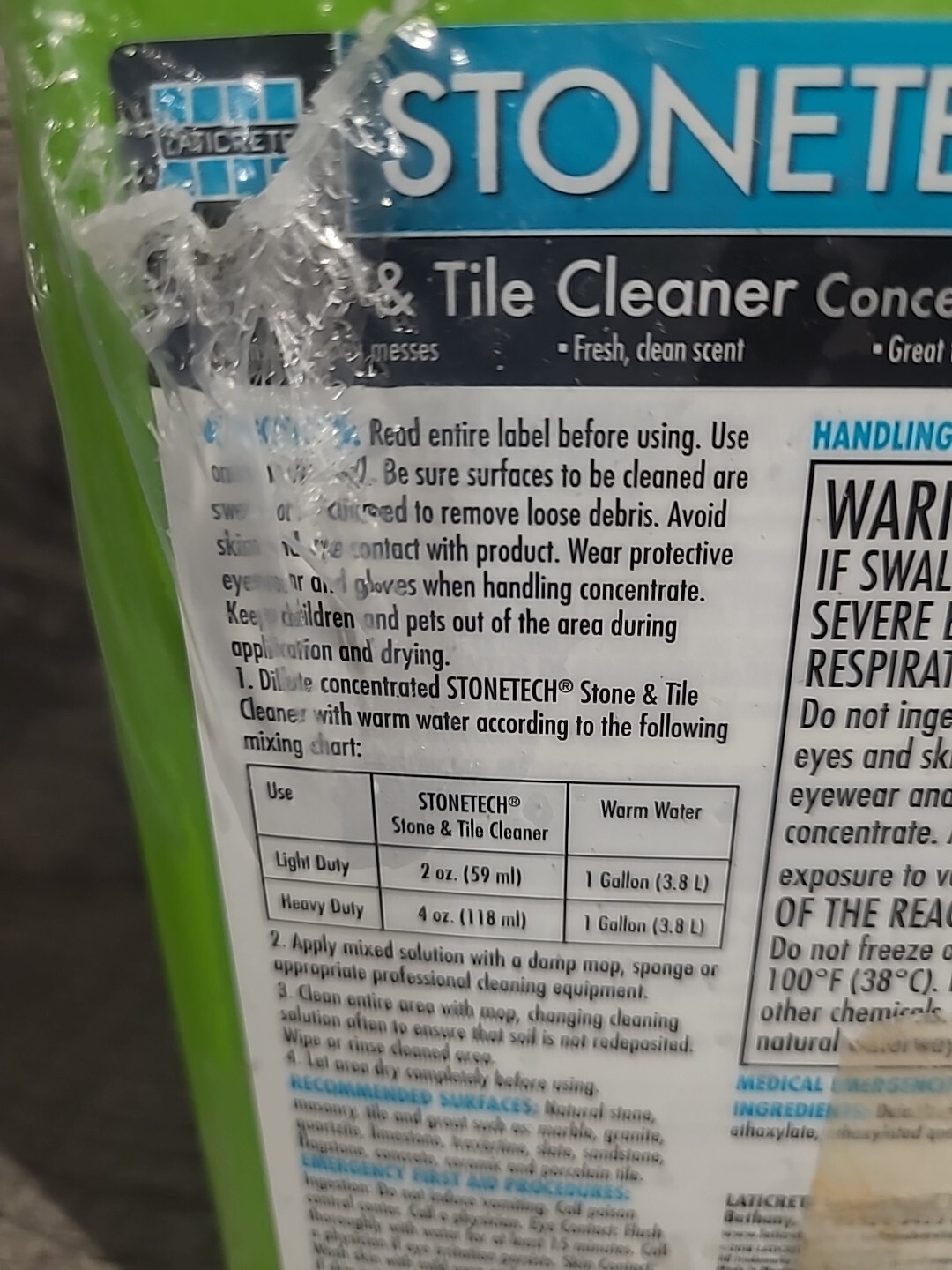 STONETECH Stone & Tile Cleaner, 1 Quart/32OZ, Bottle, Free Shipping
