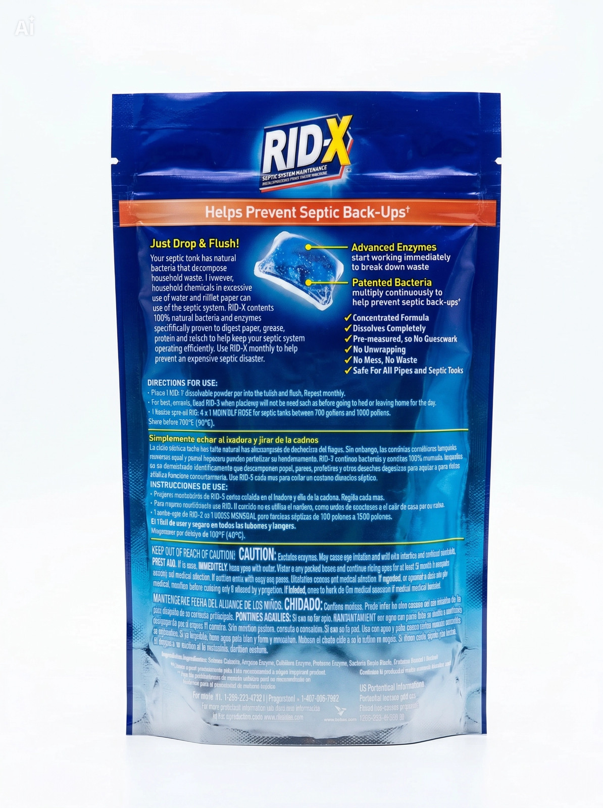 RID-X Septic Tank Treatment Pods – 3 Month Supply, Dual Action Enzymes