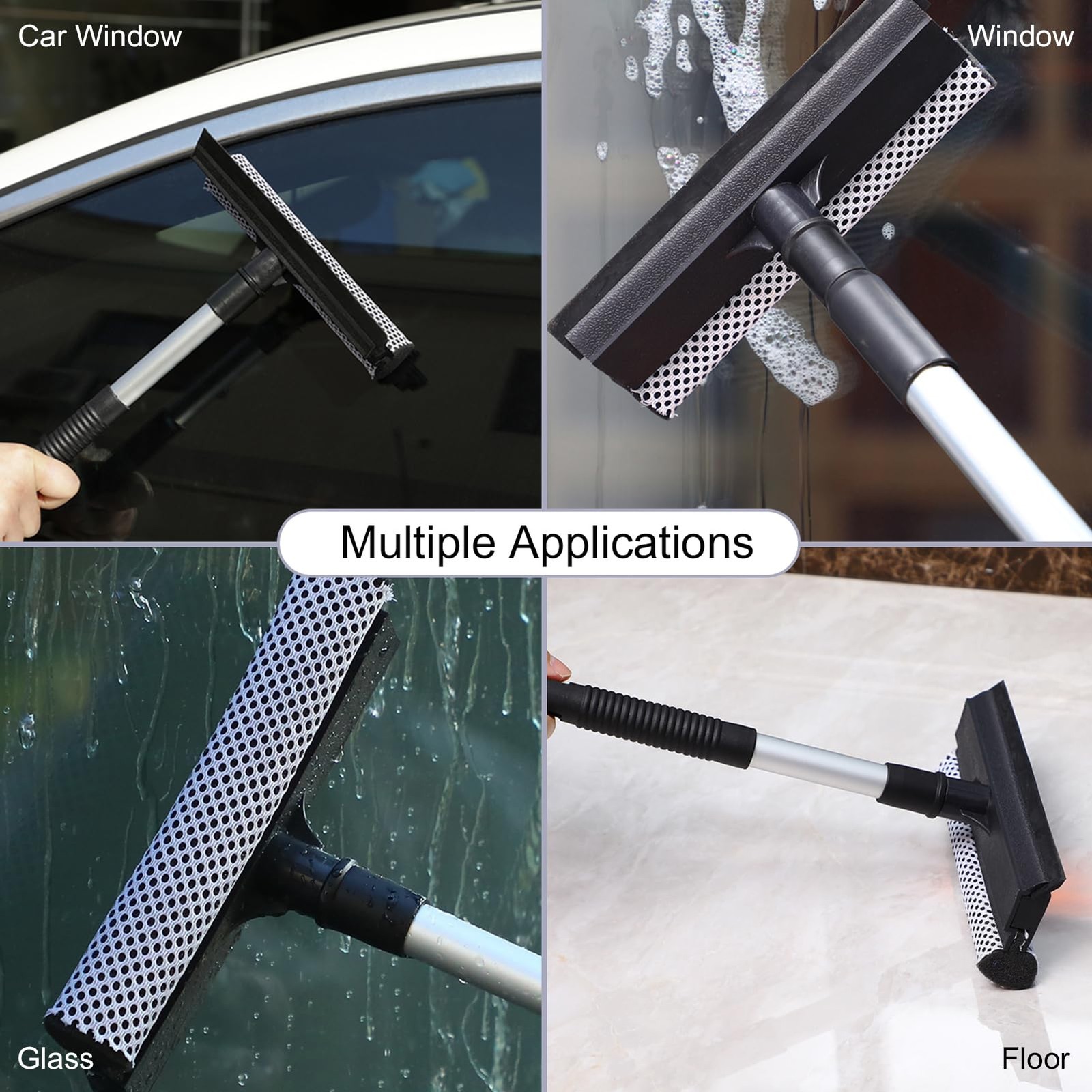 2 Pack Squeegee for Car Window Cleaning and Windshield Washing,2 in 1 Car Win