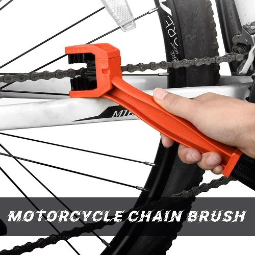 2 PCS Motorcycle Chain Brush, Bicycle Chain Cleaning Brush Tool, Color: Orange
