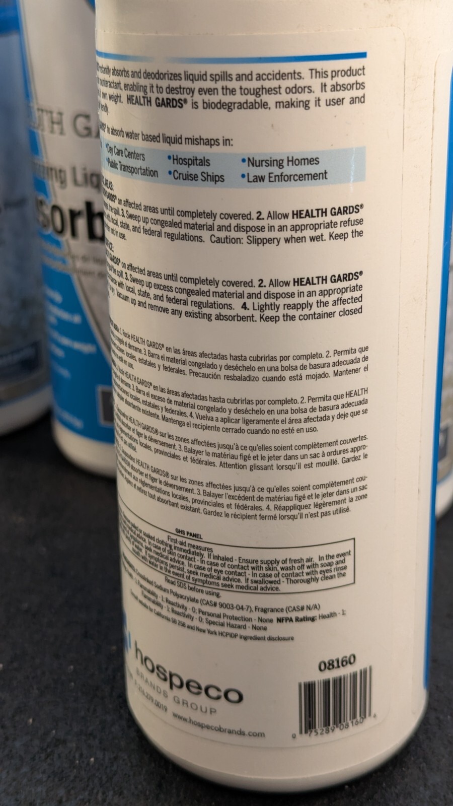 🔥Lot of 5 New🔥 Health Gards Absorbent Deodorizing Liquid Spill, 16 oz Each