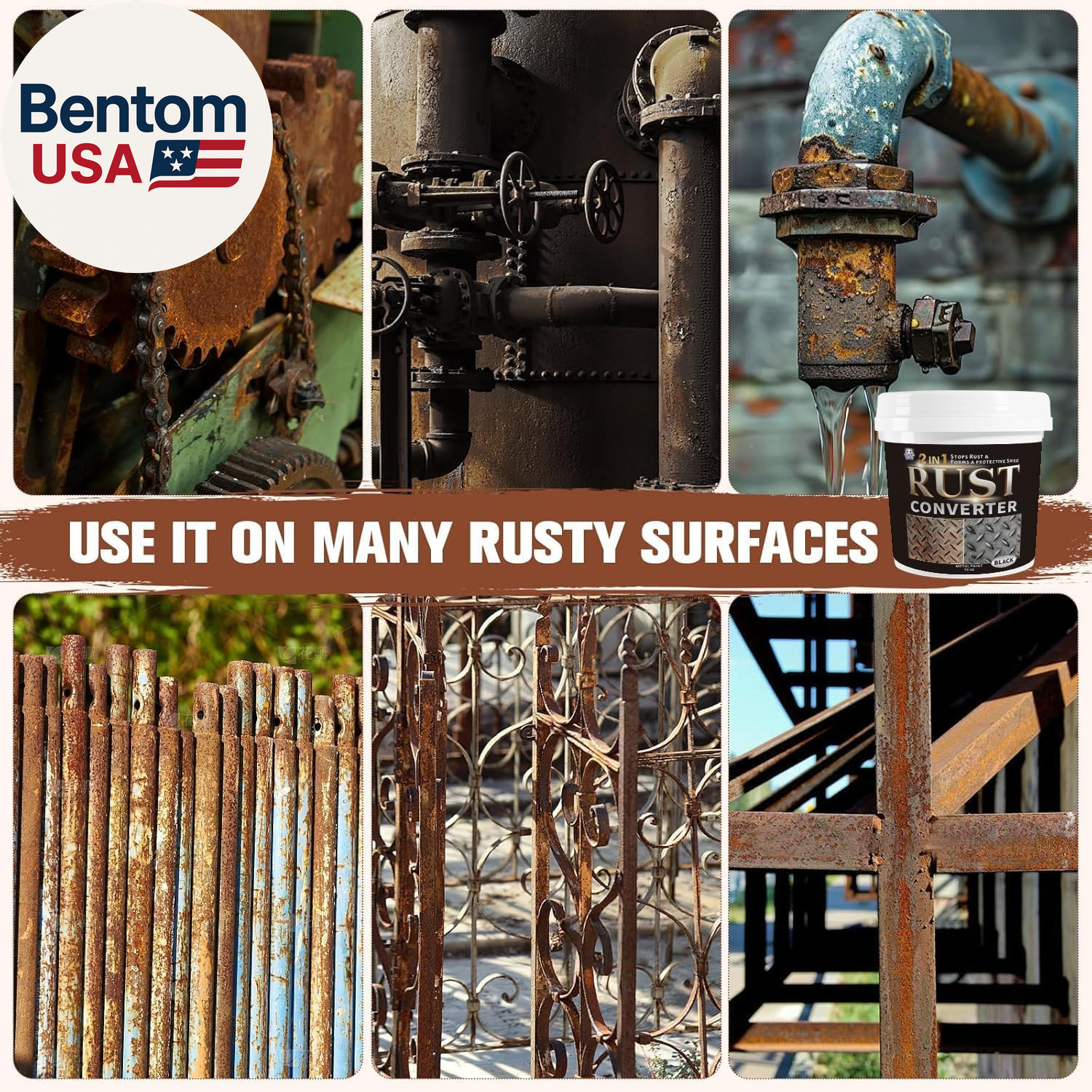 2-In-1 Rust Converter & Metal Primer – 1-Step Rust Stopper, Anti-Rust Coating &