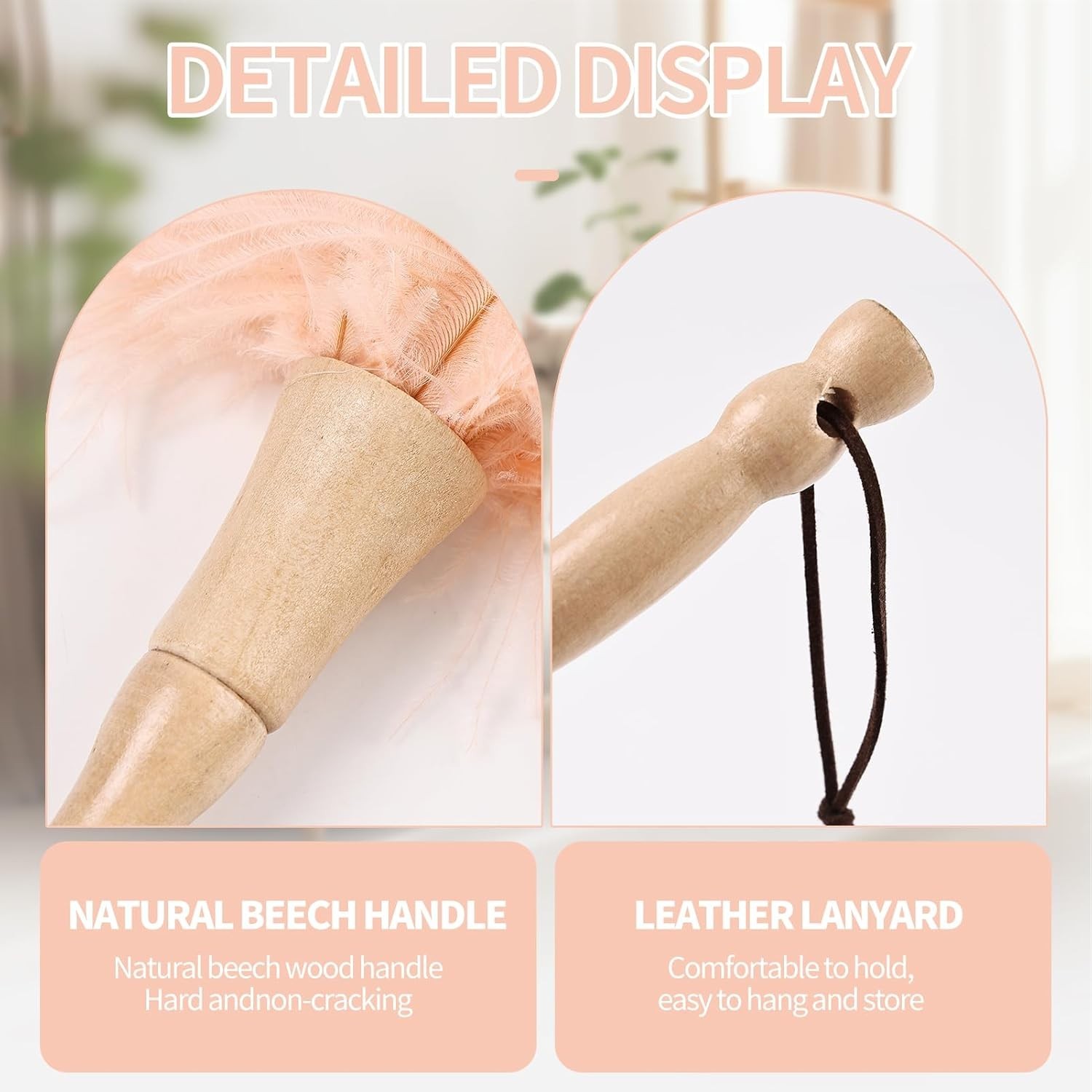 Natural Ostrich Feather Duster 12 Inch – Gentle Cleaning for Delicate Surfaces