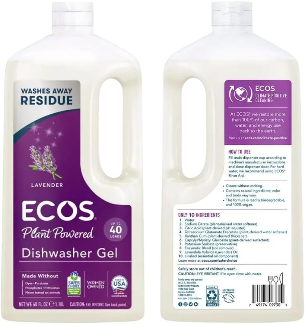 Earth Friendly Products Wave Auto Dishwasher Gel, Lavender, 40 Fl Oz 3 Pack