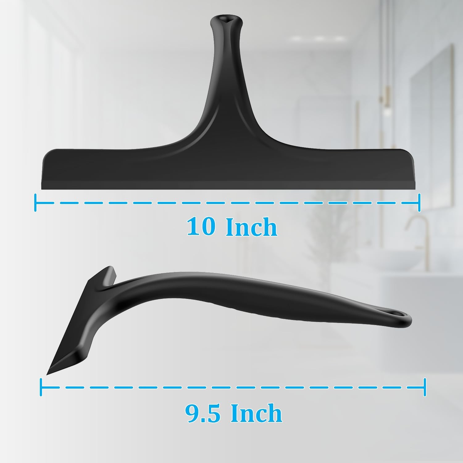 Silicone Shower Squeegee for Bathroom Glass Doors with Hanging Hole for Easy