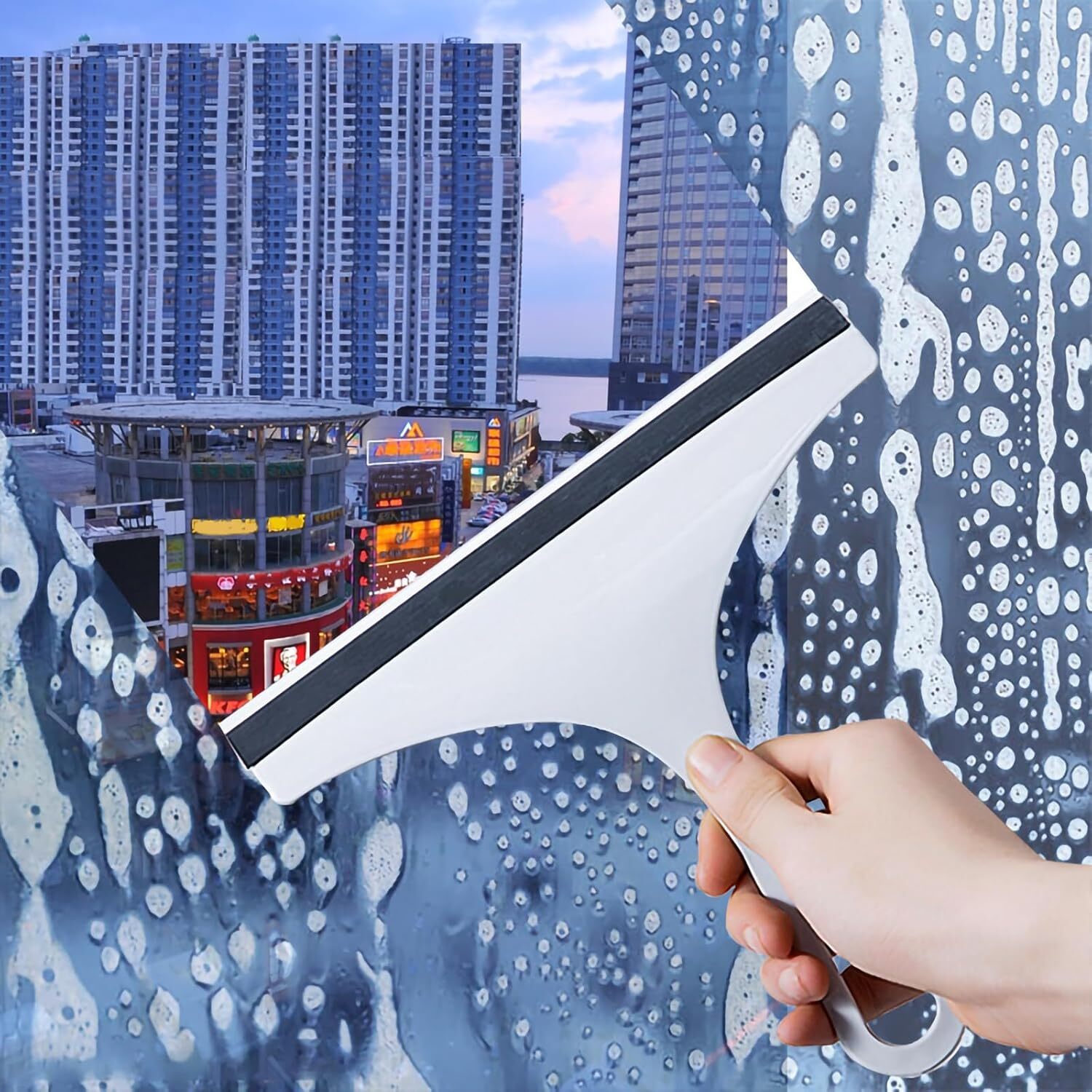 Glass Window Wiper Cleaner Bathroom Squeegee Car Mirror Scrub Cleaning Tool