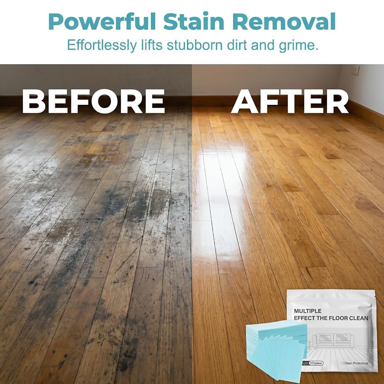 100 Pieces Multi-Effect Floor Clean Tablets, Water-Soluble Floor Cleaning Sheets