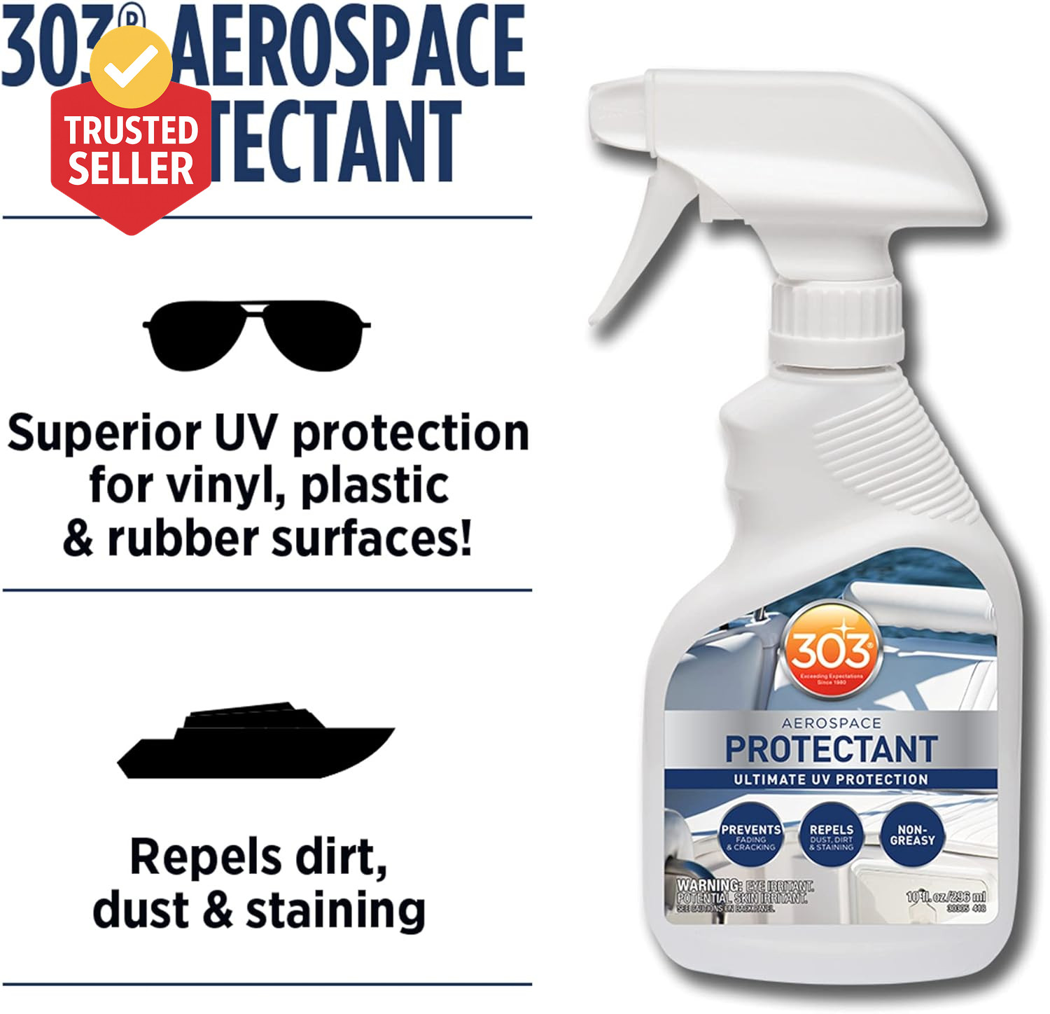 Marine Aerospace Protectant – UV Protection – Repels Dust, Dirt, & Staining – Sm