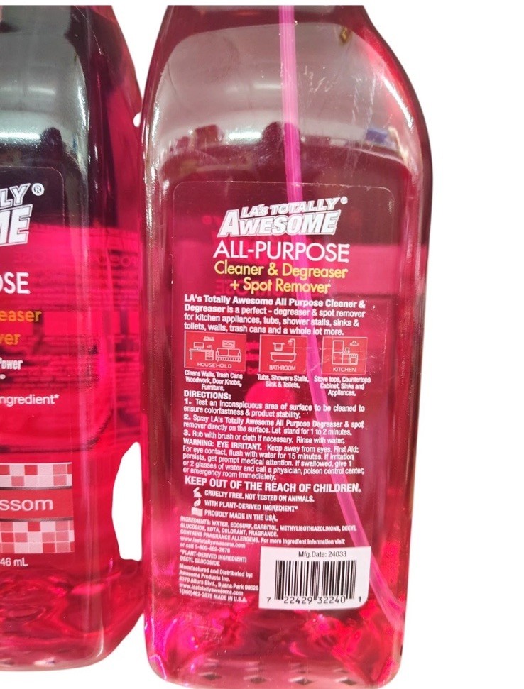 3 Pack LA’s Totally Awesome All Purpose Cleaner, Degreaser Cherry Blossom 32oz