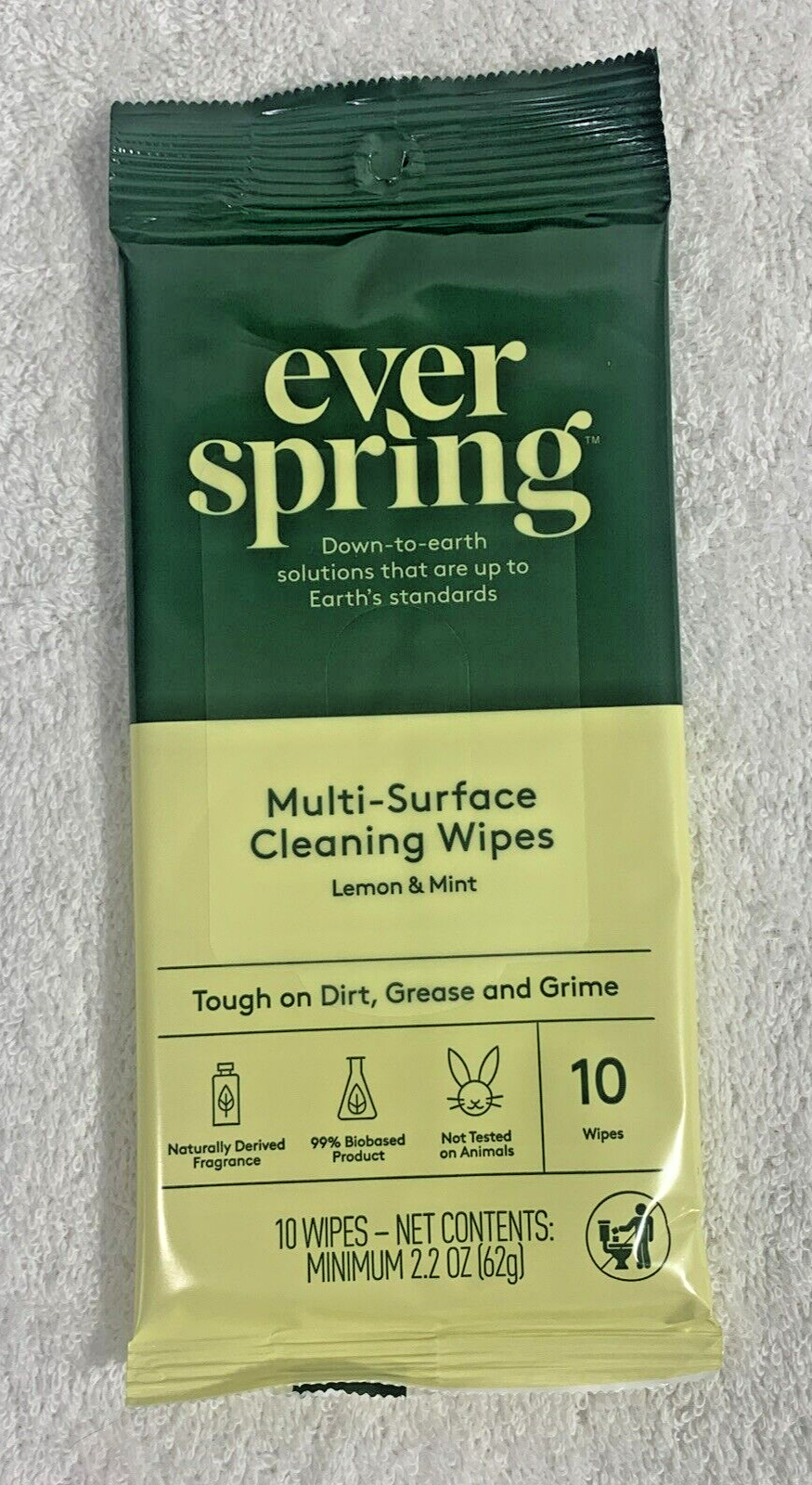 Ever Spring Multi-Surface Cleaning Wipes Lemon & Mint Scent – 10 Wipes