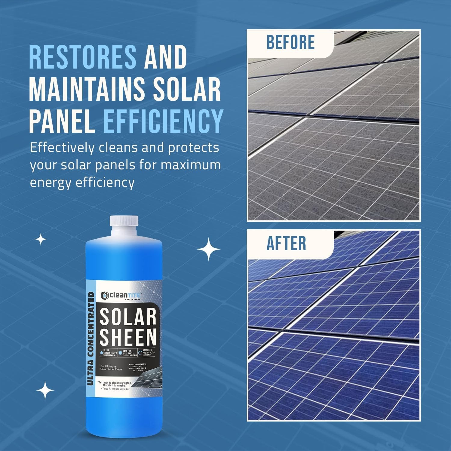 Solar Panel Cleaner 32 Oz Makes 128 G Super Concentrated Cleaning Solution Glass