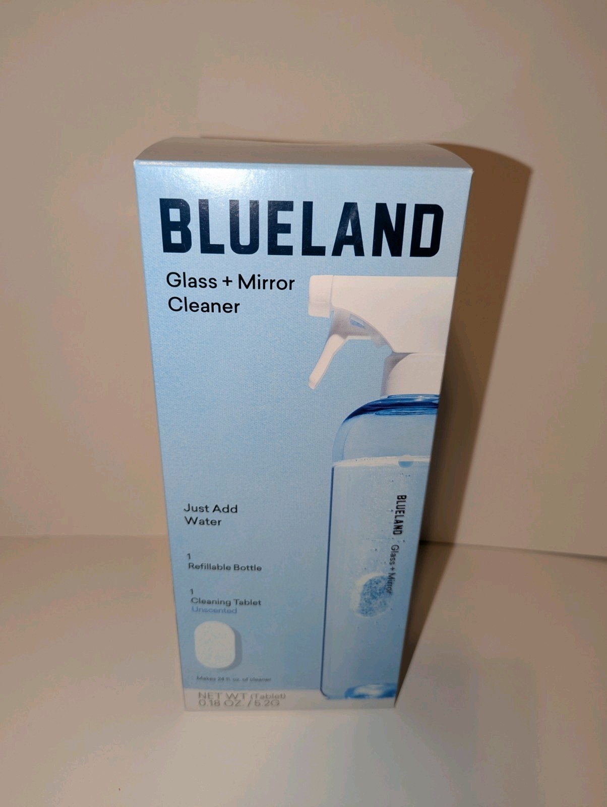 Blueland Glass + Mirror Cleaner Bottle With 1 Cleaning Tablet Unscented