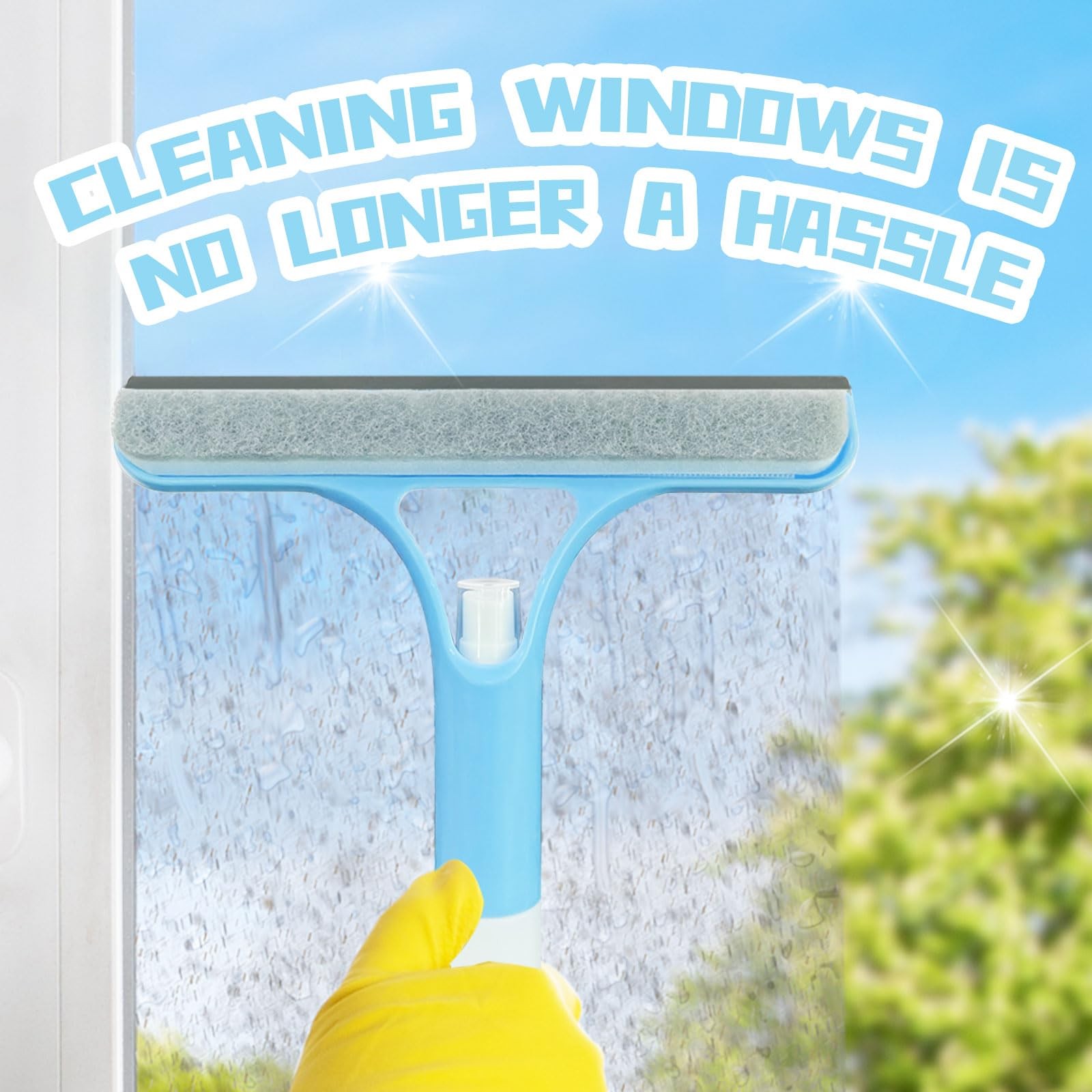 3-in-1 Spray Scraper Multi-Purpose for Shower Doors, Screens, Mirrors, Windows