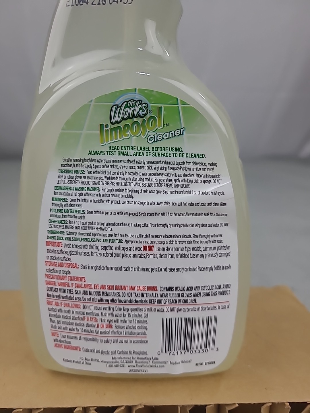 1x The Works LIMEOSOL Cleaner Original Formula Lime Calcium Rust Hard Water