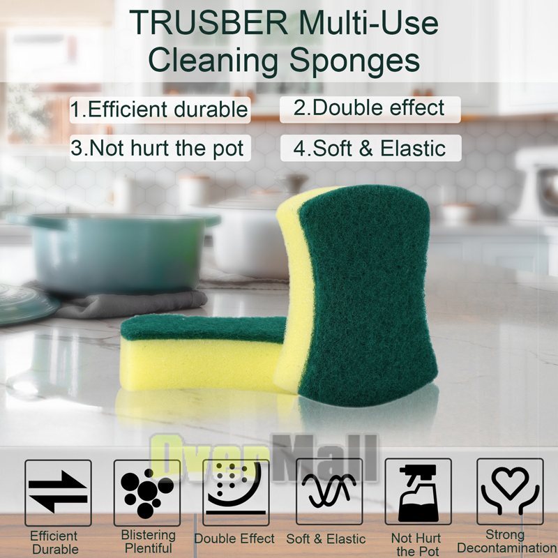 Lot of 24-72 pcs Sponge Scrubber Scrub Scourer Wash Clean Dish Pads Bulk KITCHEN