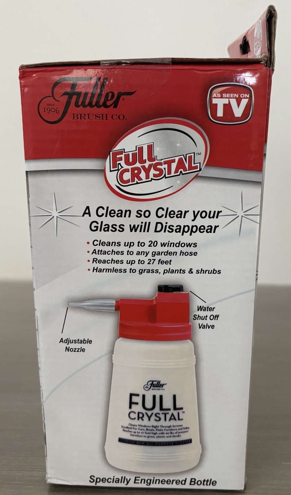 Fuller Brush Full Crystal Window & Outdoor Cleaner Spray Bottle + 3 Bags Cleaner