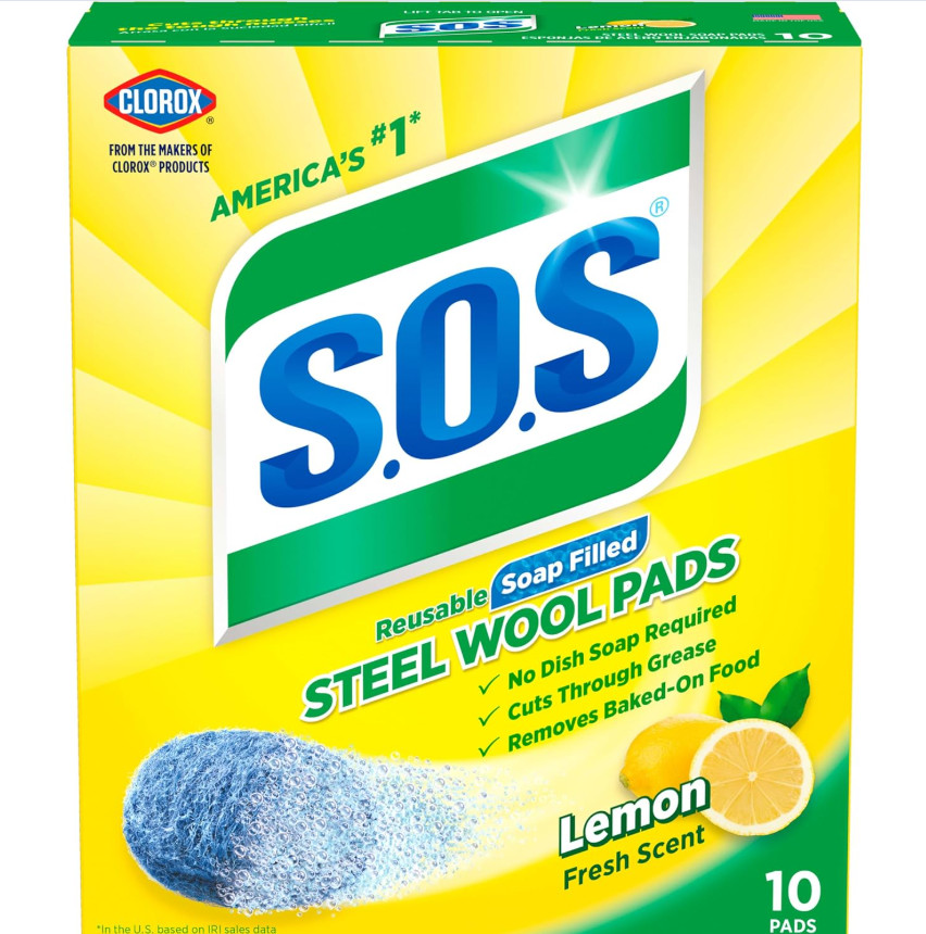 Steel Wool Soap Pads 10 pc. Grease-fighting Reusable Soap into the pad Anti-rust
