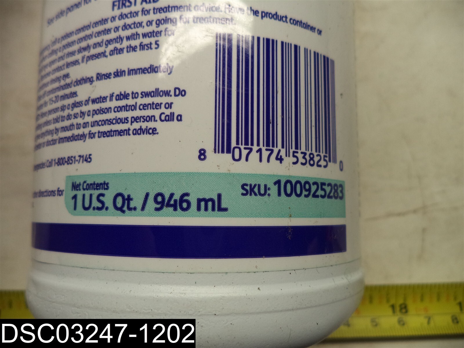 QTY=12qt(12X1qt) 100925283 Diversey Crew Toilet & Bathroom Cleaner