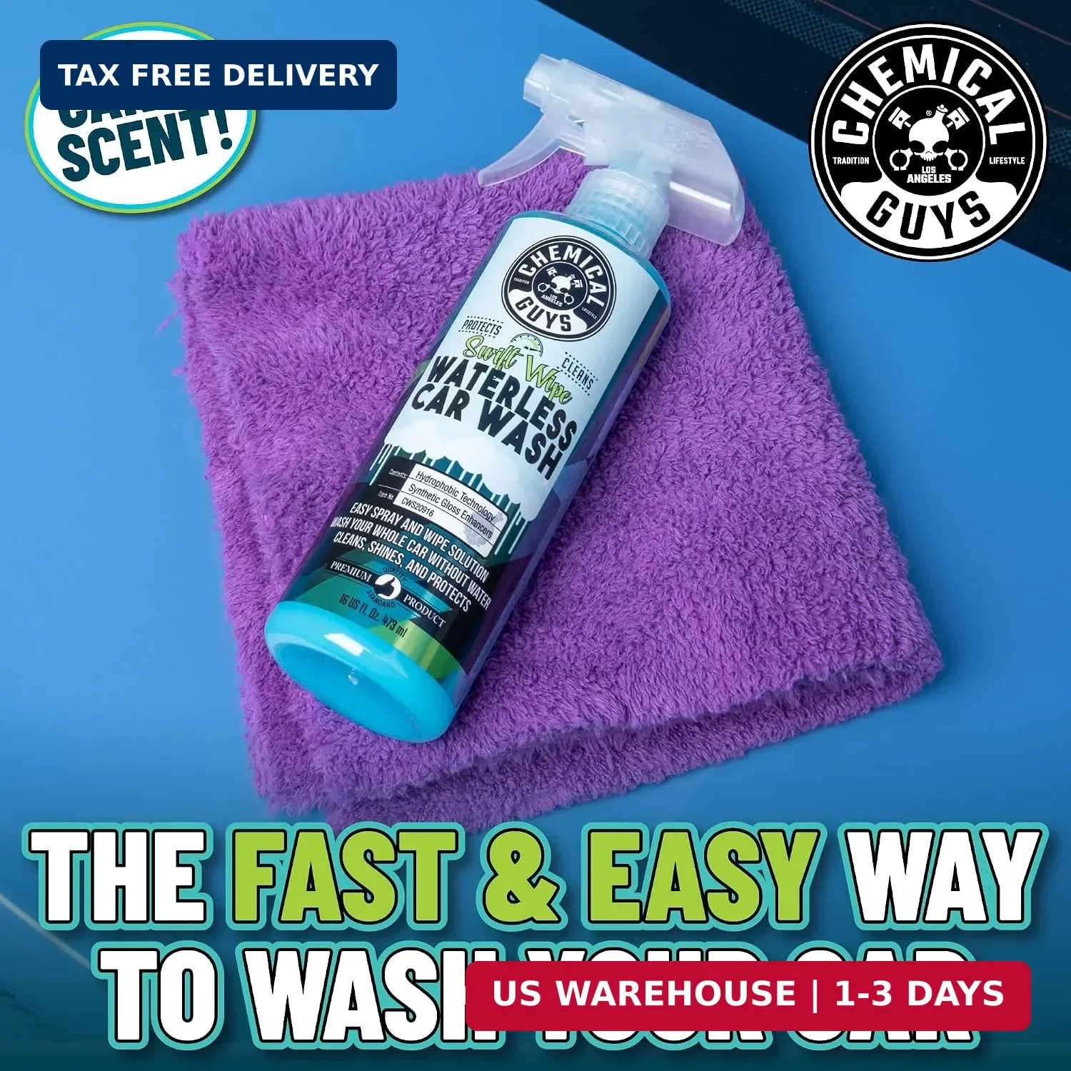 Chemical Guys, Swift Wipe Waterless Car Wash Spray, High Lubrication, 16 oz | Sp