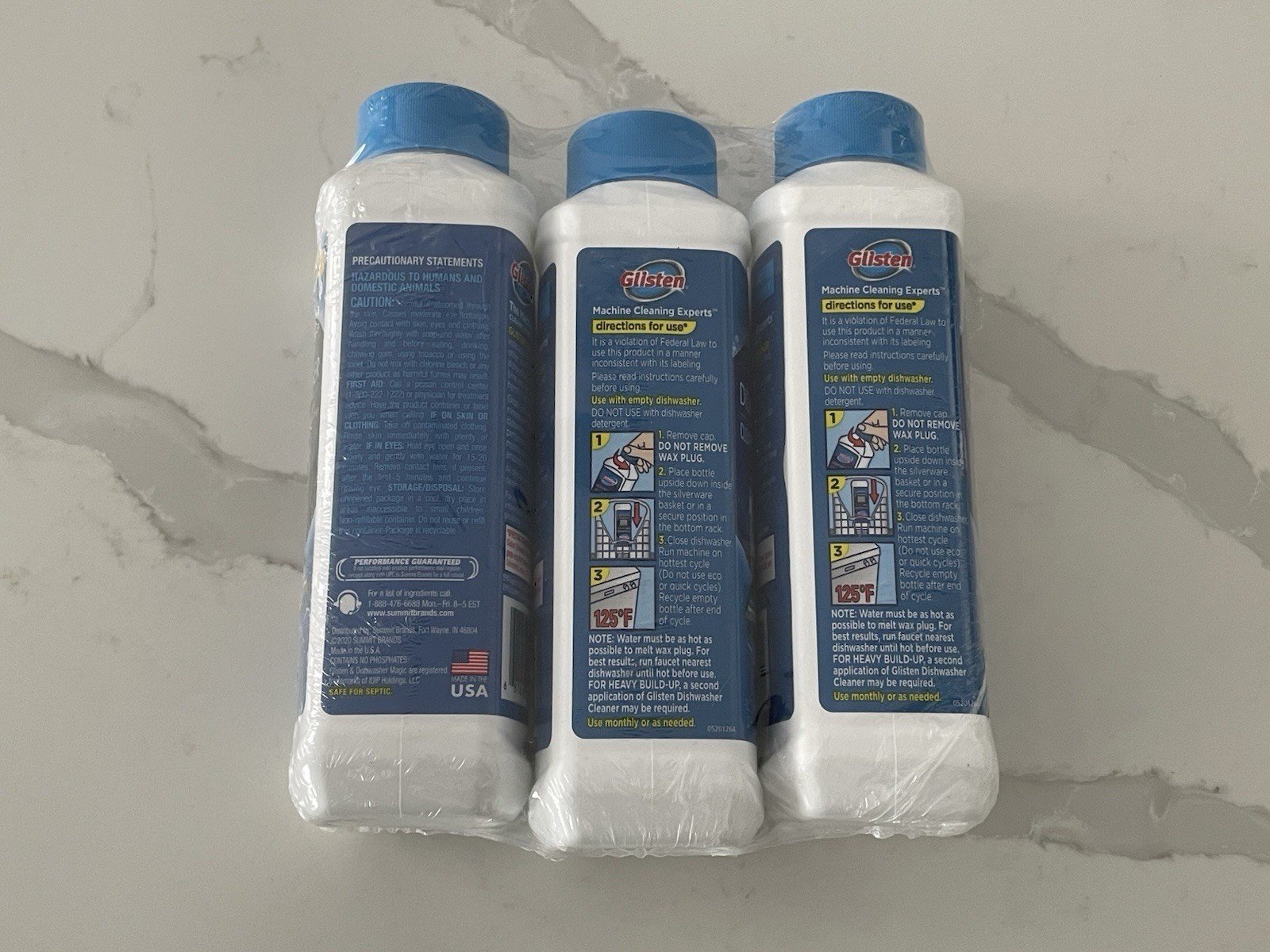 Glisten Dishwasher Cleaner Lemon 3 Pack 12 oz – Removes Limescale Rust Grease
