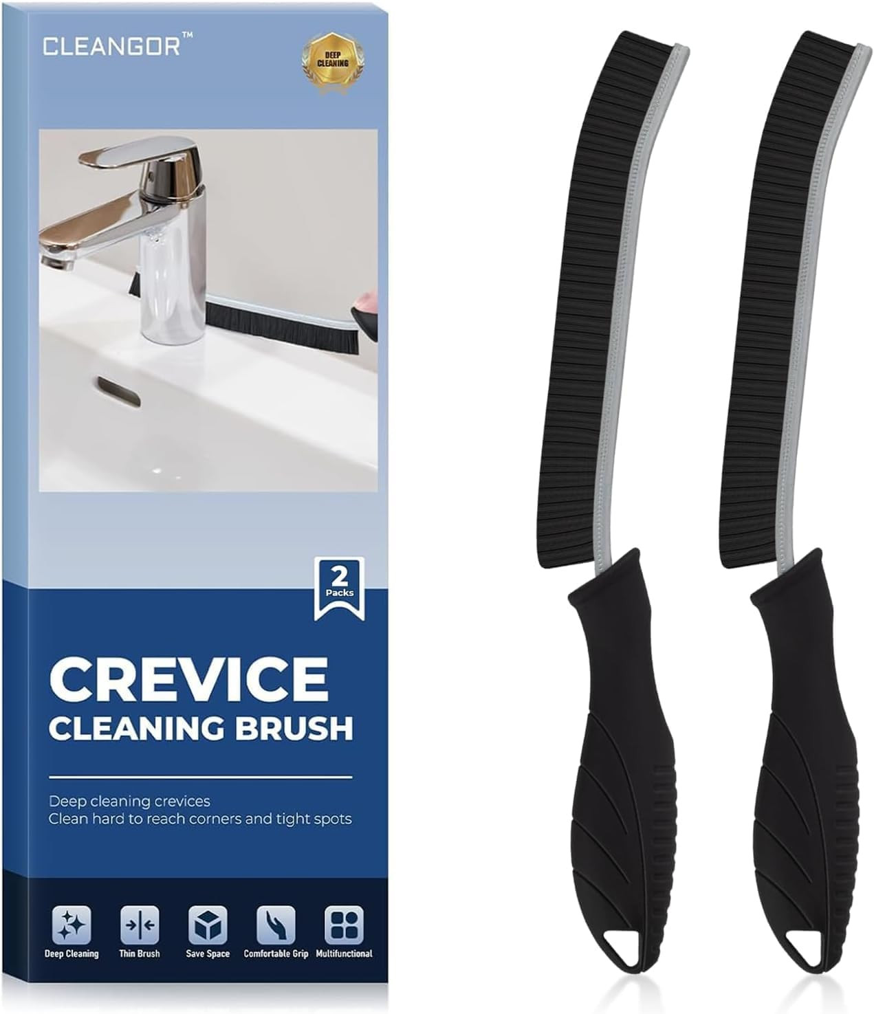 Crevice Cleaning Brushes, Cleaner Scrub Brush Tool for Hard to Reach Tight Space