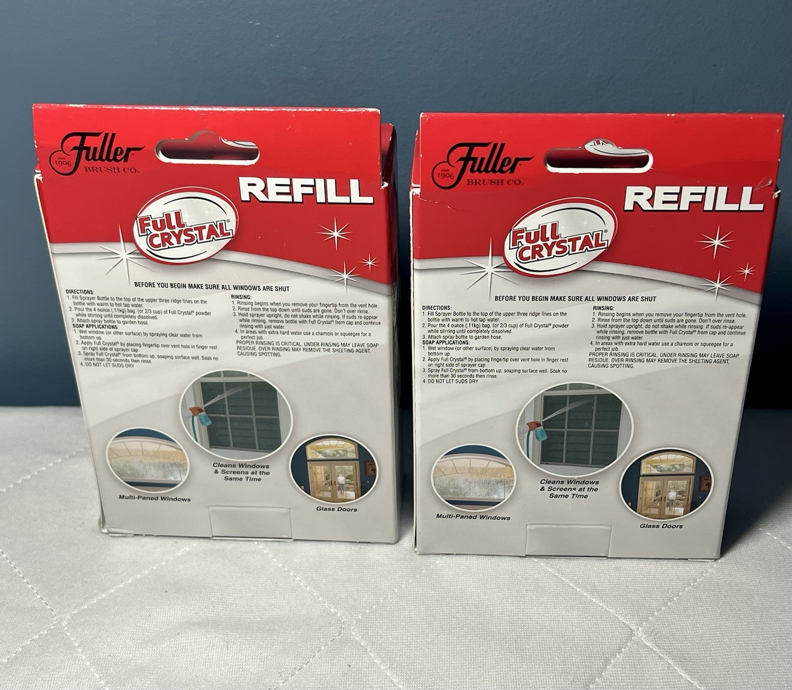 Fuller “Full Crystal” Window Glass Cleaner Refill 2 Boxes 2 Packs Per Box NEW