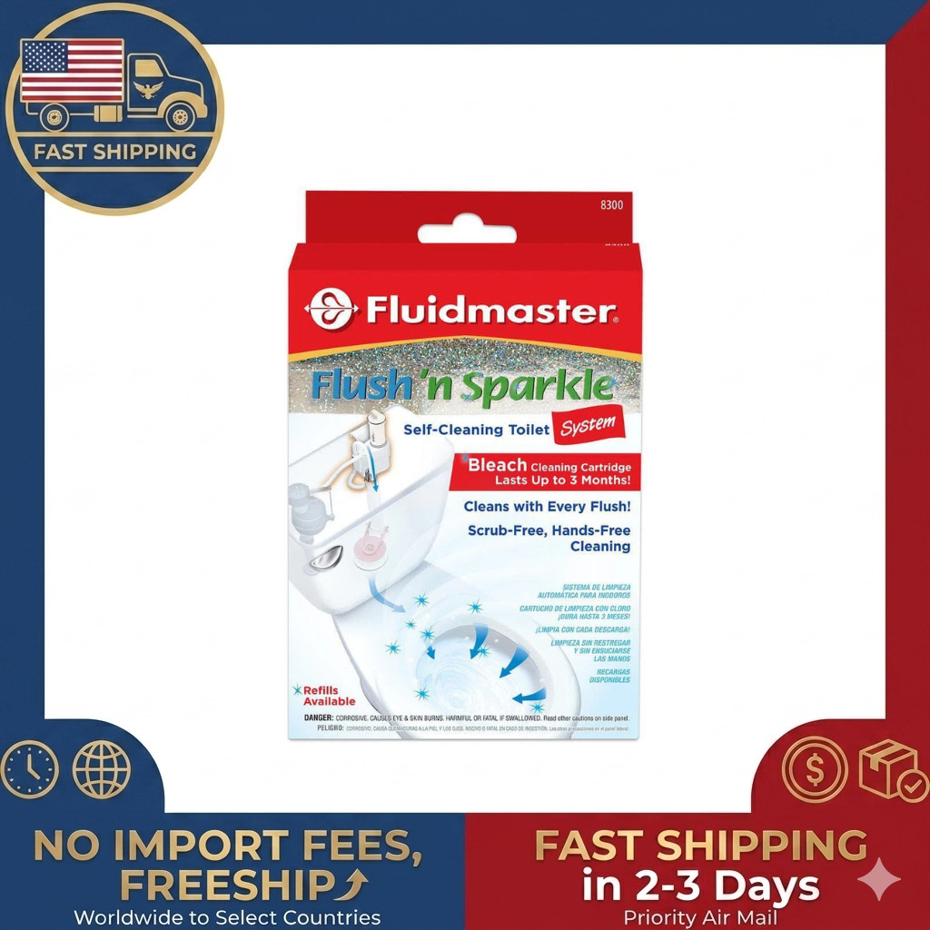 Fluidmaster 8300P8 Flush ‘n Sparkle Automatic Bleach Toilet Bowl Cleaning System