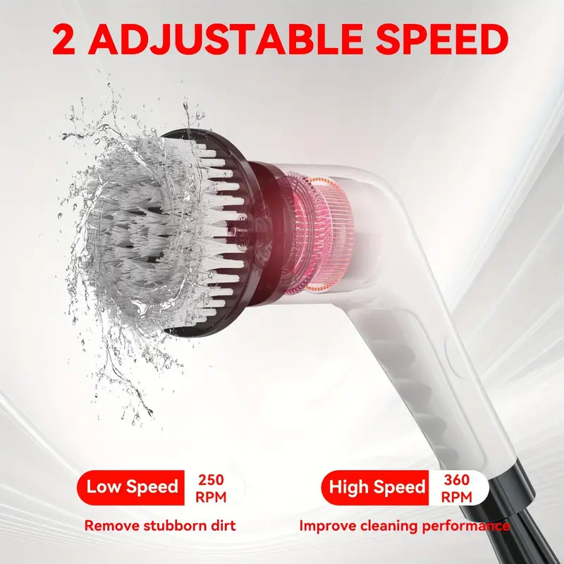 7-in-1 Electric Cleaning Brush Telescopic Handle Multifunction Floor & Kitchen T