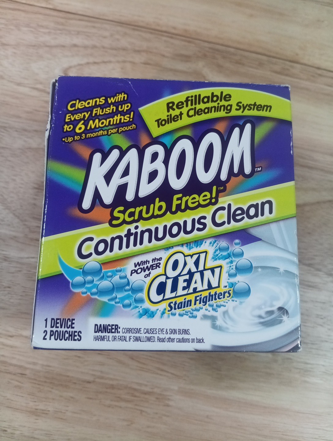 Kaboom Scrub Free! Toilet Bowl Refillable Cleaner System with 2 Refills New