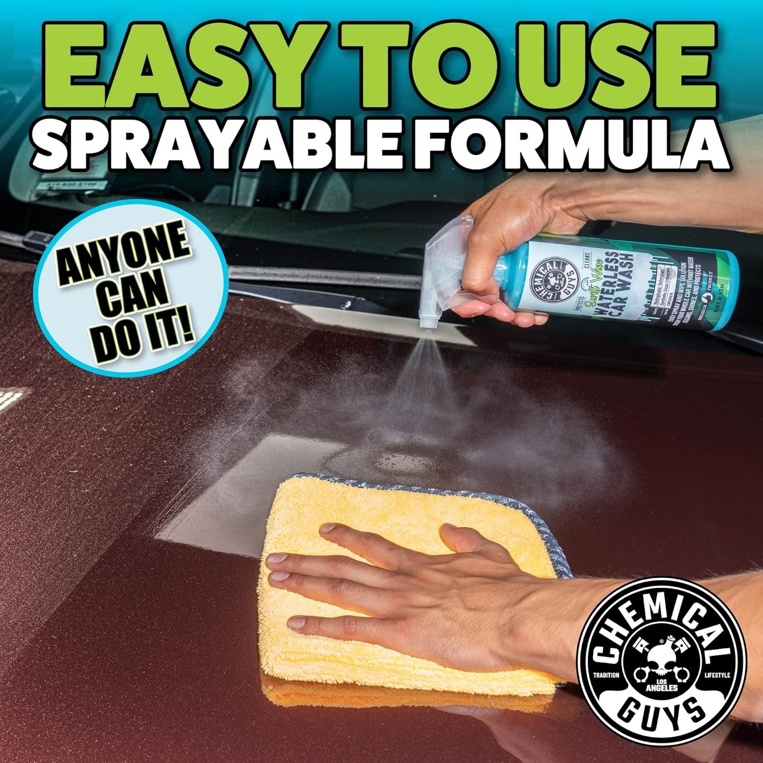 Chemical Guys Swift Wipe Sprayable Waterless Car Wash Spray – Spray and Wipe