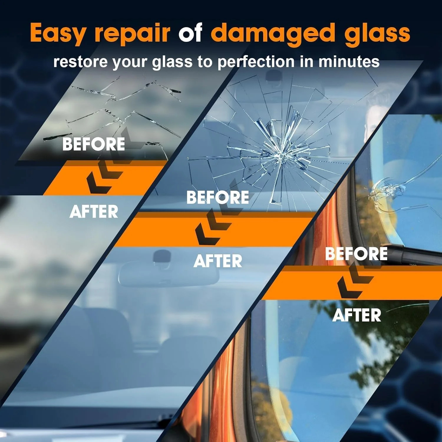 Windshield Chip Repair Kit, Quick-Fix Car Windshield Repair Kit, Resin Glass Cra