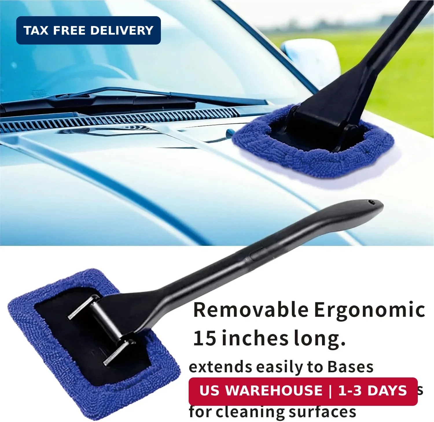 10pcs Car Windshield Cleaning Tool, Windshield Cleaner with 5 Washable and Reusa