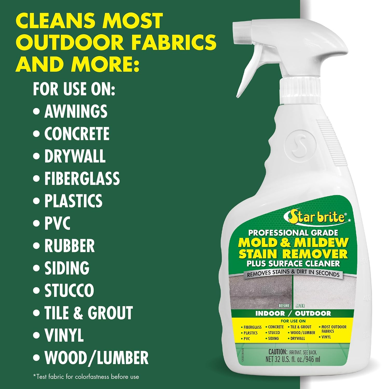 Professional Grade Mold Mildew Stain Remover 32 Fl Oz Cleaner