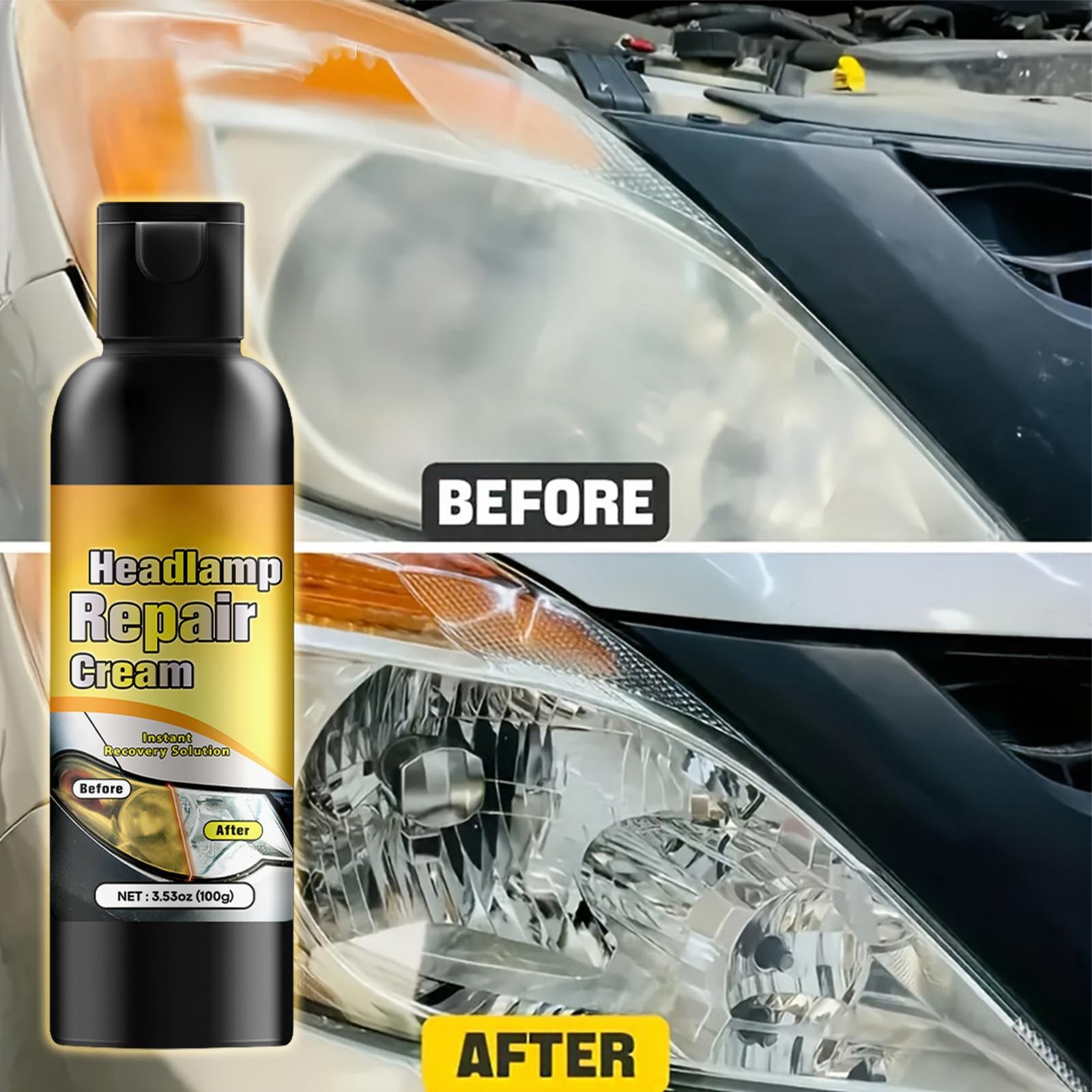 Car Headlight Restoration Kit Scratch Remover & Cleaning Polish Paste 30g