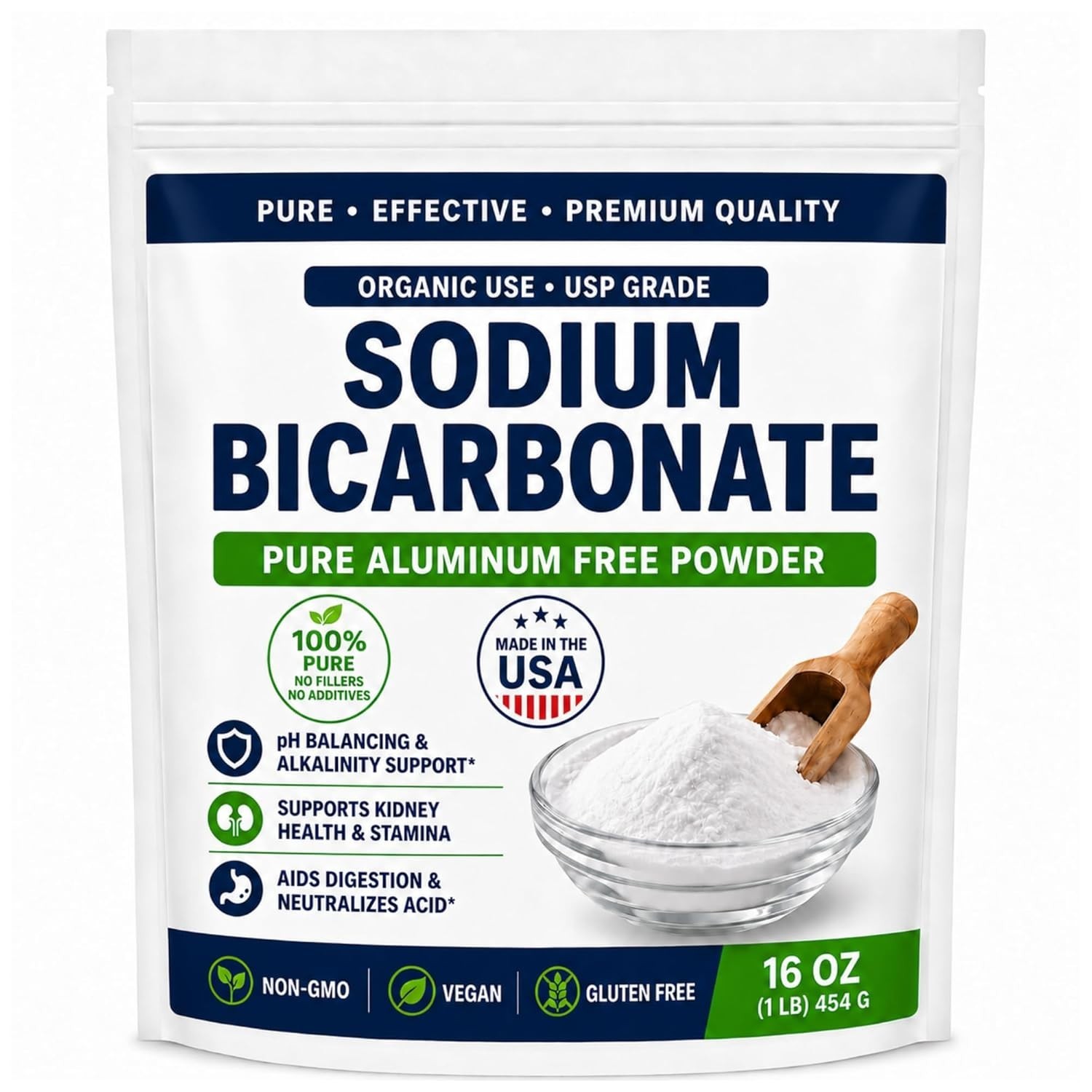 Nature’s 1lb Aluminum Free Sodium Bicarbonate – Digestive & Athletic Support