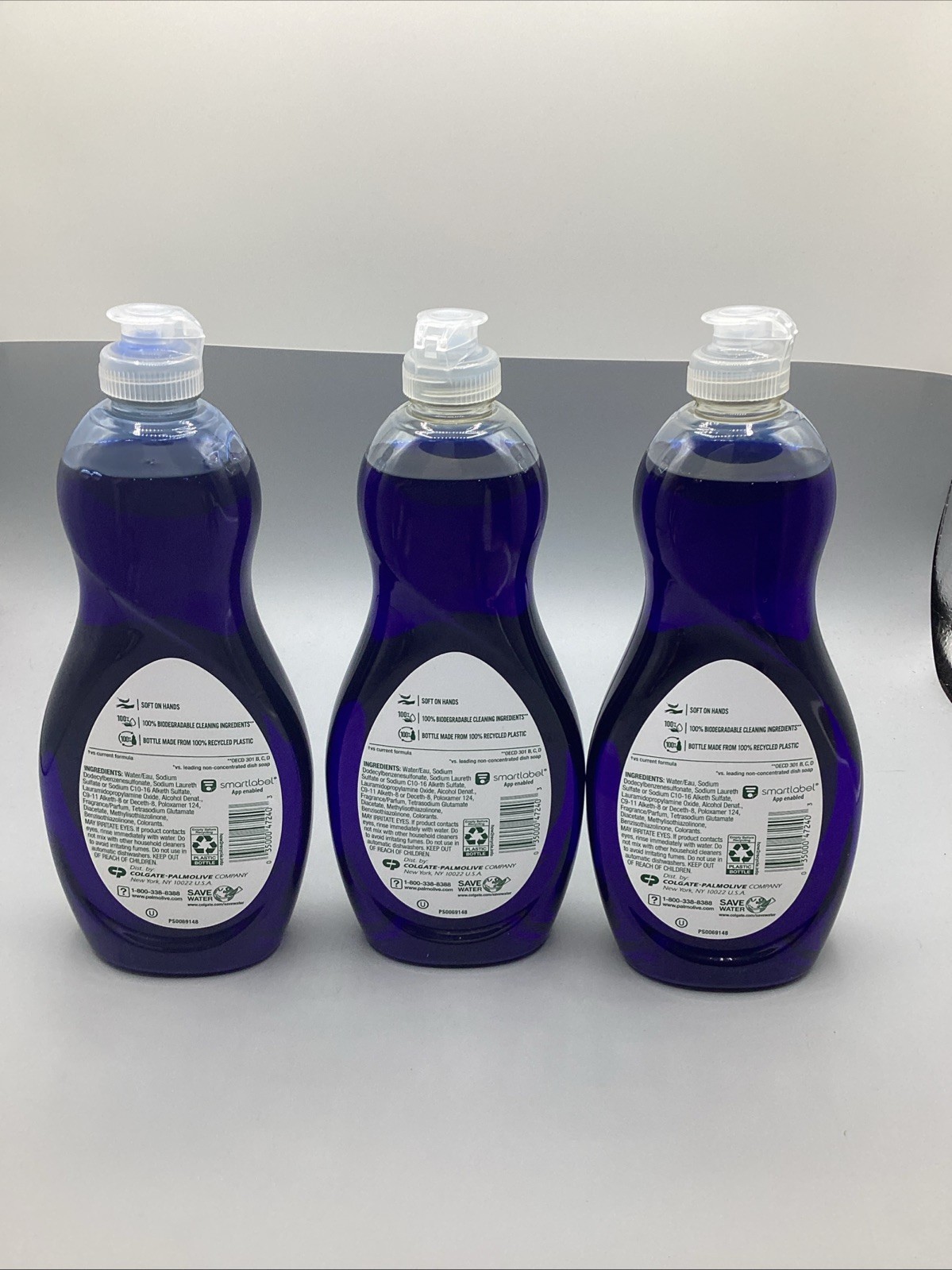 3 Bottles Palmolive Ultra Oxy, 18 Fl oz Deep grease cutting Power dish lquid